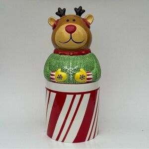 Reindeer Christmas Cookie Jar/Candle Insert
